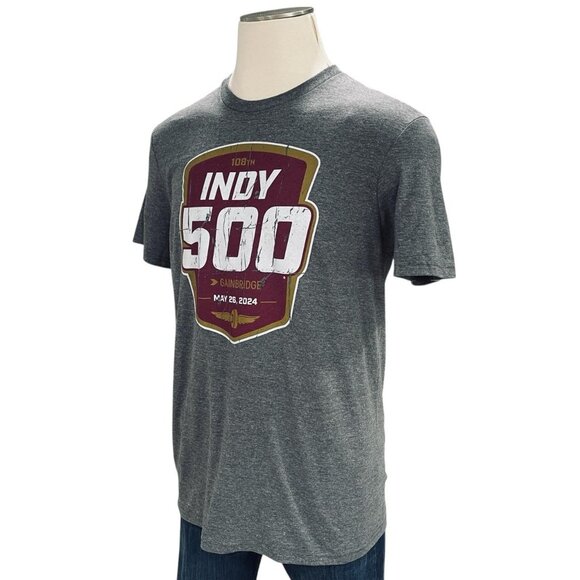 Indy 500 2024 Large T Shirt Graphic Racing Tee Official Gainbridge Triblend - Picture 6 of 8